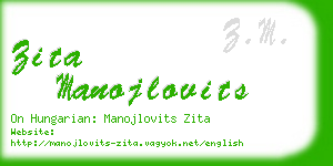 zita manojlovits business card